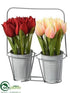 Silk Plants Direct Tulip - Red Peach - Pack of 4