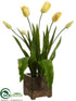 Silk Plants Direct Tulip - Yellow Green - Pack of 1