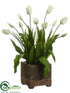 Silk Plants Direct Tulip - Cream Green - Pack of 1