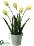 Silk Plants Direct Tulip - Yellow Green - Pack of 2