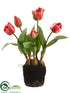 Silk Plants Direct Tulip - Pink Green - Pack of 6