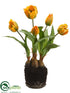 Silk Plants Direct Tulip - Yellow - Pack of 6