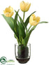 Silk Plants Direct Tulip - Yellow - Pack of 2