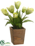 Silk Plants Direct Tulip - Green - Pack of 4