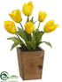 Silk Plants Direct Tulip - Yellow - Pack of 4