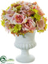 Silk Plants Direct Rose, Hydrangea - Peach Green - Pack of 4