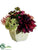 Dahlia, Protea, Sedum - Wine Green - Pack of 6