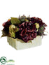Silk Plants Direct Hydrangea, Artichoke, Thistle - Chocolate Green - Pack of 2
