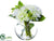 Dahlia, Hydrangea - White Green - Pack of 2