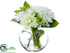 Silk Plants Direct Dahlia, Hydrangea - White Green - Pack of 2