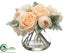 Silk Plants Direct Rose, Ranunculus - Papaya Blush - Pack of 4