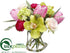 Silk Plants Direct Ranunculus, Snowball, Rose - Pink Green - Pack of 4