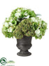 Silk Plants Direct Hydrangea, Sedum - Lime Two Tone - Pack of 2