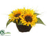 Silk Plants Direct Sunflower, Grass - Yellow - Pack of 6
