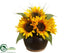 Silk Plants Direct Sunflower, Grass - Yellow - Pack of 2