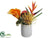 Tropical Flower Arrangement - Yellow Orange - Pack of 4