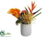 Silk Plants Direct Tropical Flower Arrangement - Yellow Orange - Pack of 4
