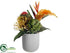 Silk Plants Direct Tropical Flower Arrangement - Yellow Orange - Pack of 2