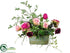 Silk Plants Direct Rose, Hydrangea, Succulent - Purple Green - Pack of 2