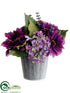 Silk Plants Direct Hydrangea, Dahlia, Gerbera Daisy - Purple - Pack of 6