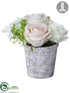 Silk Plants Direct Rose, Ranunculus, Snowball Arrangement - Cream Blush - Pack of 6