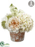 Silk Plants Direct Rose, Peony, Snowball Arrangement - Cream Blush - Pack of 2