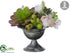 Silk Plants Direct Rose, Ranunculus,  Echeveria Arrangement - Burgundy Blush - Pack of 4