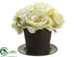 Silk Plants Direct Rose, Hydrangea - Cream Green - Pack of 2