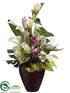 Silk Plants Direct Tropical Flower Arrangement - Cream Fuchsia - Pack of 1