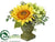 Sunflower, Hydrangea, Bird's - Yellow Green - Pack of 4