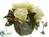 Silk Plants Direct Rose, Viburnum Berry - Cream Green - Pack of 6
