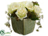 Silk Plants Direct Rose, Viburnum Berry - Cream Green - Pack of 4
