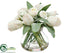 Silk Plants Direct Tulip, Ranunculus - White - Pack of 4