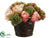 Hydrangea, Rose, Sedum - Pink Green - Pack of 4