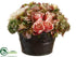 Silk Plants Direct Hydrangea, Rose, Sedum - Pink Green - Pack of 2