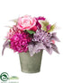 Silk Plants Direct Rose, Hydrangea, Dahlia - Fuchsia Orchid - Pack of 4