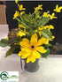 Silk Plants Direct Rudbeckia, Morning Glory - Yellow - Pack of 4