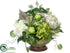 Silk Plants Direct Hydrangea, Cabbage - Green Cream - Pack of 4
