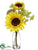 Sunflower, Queen Ann's Lace Arrangement - Yellow Green - Pack of 4