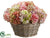 Hydrangea, Rose, Peony - Pink Green - Pack of 1