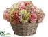 Silk Plants Direct Hydrangea, Rose, Peony - Pink Green - Pack of 1