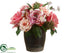 Silk Plants Direct Peony, Rose, Sedum - Pink Cerise - Pack of 4