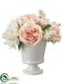 Silk Plants Direct Rose, Peony, Lilac - Blush Cream - Pack of 4