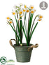 Silk Plants Direct Narcissus - White Yellow - Pack of 2