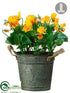 Silk Plants Direct Pansy - Yellow - Pack of 4
