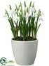 Silk Plants Direct Snowdrop w/Bulb - White - Pack of 4