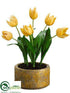 Silk Plants Direct Tulip - Yellow - Pack of 2