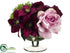 Silk Plants Direct Rose, Ranunculus, Clematis - Burgundy Purple - Pack of 2