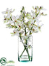 Silk Plants Direct Vanda Orchid Plant - Cream Green - Pack of 1