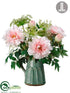 Silk Plants Direct Peony, Queen Anne's Lace - Pink White - Pack of 2